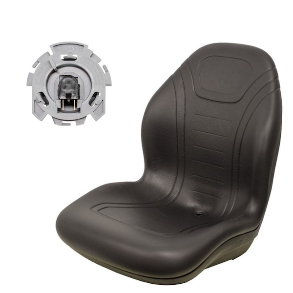 Aic Replacement Parts Black Seat Fits John Deere Skid Steer 675 675B 4475 5575 6675 7775 8875 CT315 KT-SEQ90-0009 - main